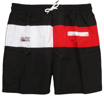 טומי הילפיגר-TOMMY SWIM MEN'S - BLACK WHITE & RED