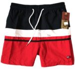 טומי הילפיגר-TOMMY SWIM MEN'S - BLACK WHITE & RED