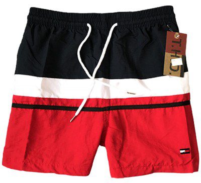 טומי הילפיגר-TOMMY SWIM MEN'S - BLACK WHITE & RED