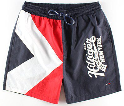 טומי הילפיגר-TOMMY SWIM MEN'S - BLACK WHITE & RED