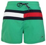 טומי הילפיגר-TOMMY SWIM MEN'S - Jungle Green Black White & Red