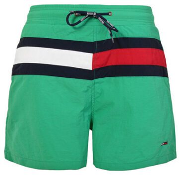 טומי הילפיגר-TOMMY SWIM MEN'S - Jungle Green Black White & Red
