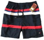 טומי הילפיגר-TOMMY SWIM MEN'S - NAVY BLUE RED & WHITE