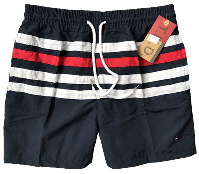 טומי הילפיגר-TOMMY SWIM MEN'S - NAVY BLUE WHITE & RED
