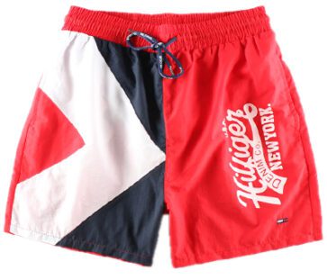 טומי הילפיגר-TOMMY SWIM MEN'S - RED BLACK & WHITE