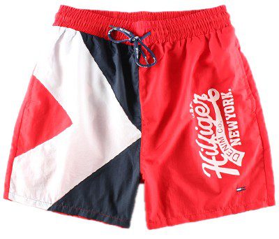 טומי הילפיגר-TOMMY SWIM MEN'S - RED BLACK & WHITE