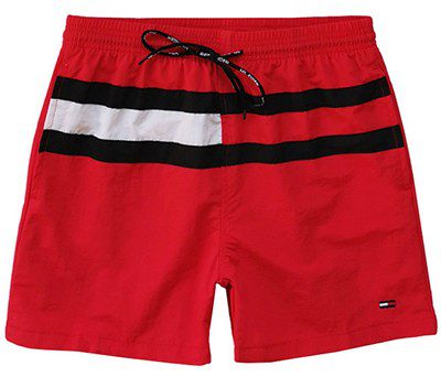 טומי הילפיגר-TOMMY SWIM MEN'S - RED BLACK & WHITE