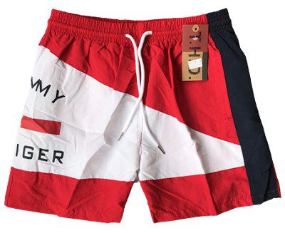 טומי הילפיגר-TOMMY SWIM MEN'S - RED & WHITE