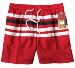 טומי הילפיגר-TOMMY SWIM MEN'S - RED WHITE & BLACK