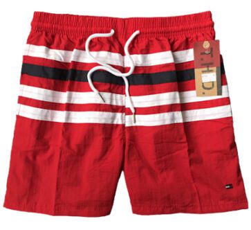 טומי הילפיגר-TOMMY SWIM MEN'S - RED WHITE & BLACK