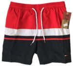טומי הילפיגר-TOMMY SWIM MEN'S - RED WHITE & BLACK