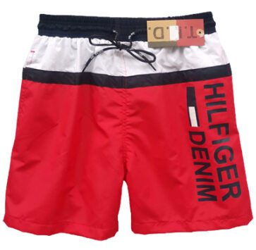 טומי הילפיגר-TOMMY SWIM MEN'S - RED WHITE & BLACK