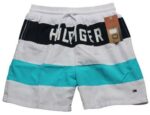 טומי הילפיגר-TOMMY SWIM MEN'S - WHITE Black & Light Sea Green