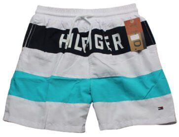 טומי הילפיגר-TOMMY SWIM MEN'S - WHITE Black & Light Sea Green