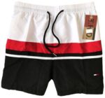 טומי הילפיגר-TOMMY SWIM MEN'S - WHITE RED & BLACK