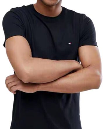 טומי הילפיגר-TOMMY TSHIRT MEN'S - BLACK