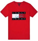 טומי הילפיגר-TOMMY TSHIRT MEN'S - Fire Engine Red