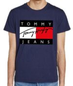 טומי הילפיגר-TOMMY TSHIRT MEN'S - NAVY BLUE