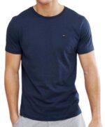 טומי הילפיגר-TOMMY TSHIRT MEN'S - NAVY BLUE