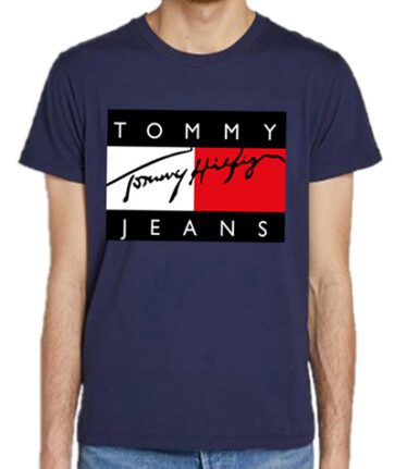 טומי הילפיגר-TOMMY TSHIRT MEN'S - NAVY BLUE