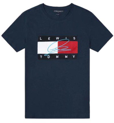 טומי הילפיגר-TOMMY TSHIRT MEN'S - NAVY BLUE