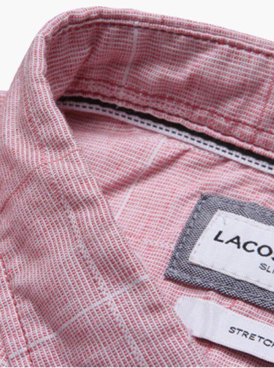 לקוסט-LACOSTE LONG MEN SHIRT - Pink Flare