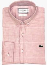לקוסט-LACOSTE LONG MEN SHIRT - Pink Flare