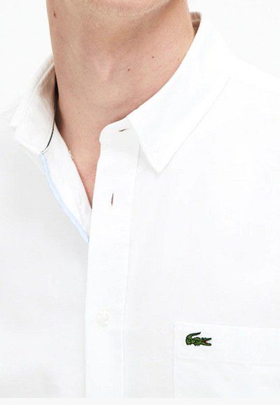 לקוסט-LACOSTE LONG MEN SHIRT - WHITE