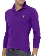 ראלף לורן-RALPH LAUREN POLO TSHIRT MEN'S LONG - Persian Indigo