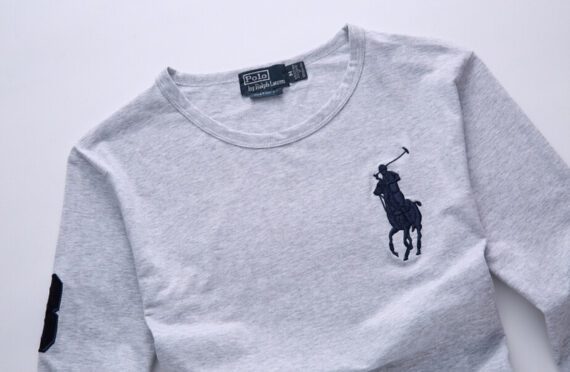 ראלף לורן-RALPH LAUREN TSHIRT MEN'S LONG - GRAY