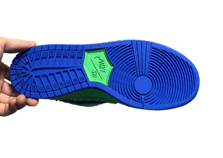 נעליי נייק-NIKE SB DUNK LOW PRO QS - Hippie Green & Blue Logo – תמונה 7