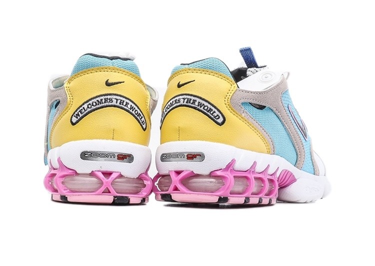 נעליי נייק-Nike x Stussy Air zoom- Sky Blue White & Yellow – תמונה 5