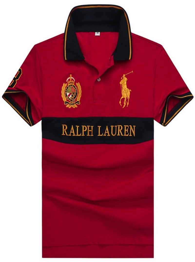 ראלף לורן-RALPH LAUREN POLO TSHIRT MEN'S SHORT DESGIN - Carmine