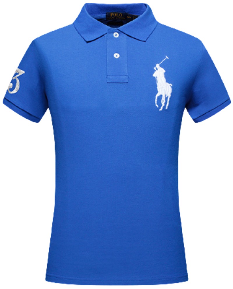 ראלף לורן-RALPH LAUREN POLO TSHIRT SHORT MEN'S - Cerulean Blue