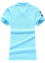 ראלף לורן-RALPH LAUREN POLO TSHIRT SHORT WOMEN - Blizzard Blue & Black Logo