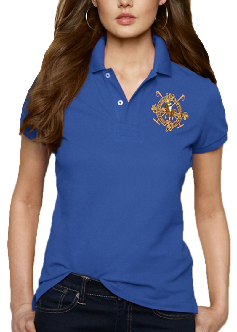 ראלף לורן-RALPH LAUREN POLO TSHIRT SHORT WOMEN - Blue