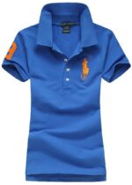 ראלף לורן-RALPH LAUREN POLO TSHIRT SHORT WOMEN - Blue & ORG Logo