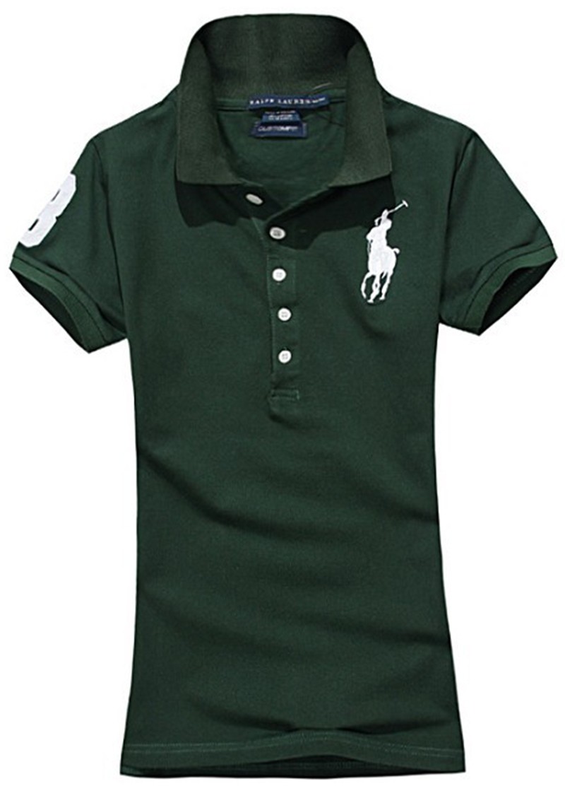 ראלף לורן-RALPH LAUREN POLO TSHIRT SHORT WOMEN - Holly & Yellow Logo