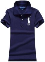 ראלף לורן-RALPH LAUREN POLO TSHIRT SHORT WOMEN - Nave Blue & White Logo