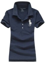 ראלף לורן-RALPH LAUREN POLO TSHIRT SHORT WOMEN - Nave Blue & White Logo