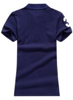 ראלף לורן-RALPH LAUREN POLO TSHIRT SHORT WOMEN - Nave Blue & White Logo