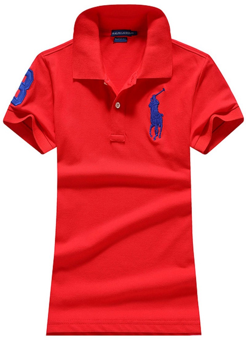 ראלף לורן-RALPH LAUREN POLO TSHIRT SHORT WOMEN - Red & Nave Logo