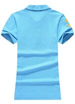 ראלף לורן-RALPH LAUREN POLO TSHIRT SHORT WOMEN - Sky Blue & Yellow Logo