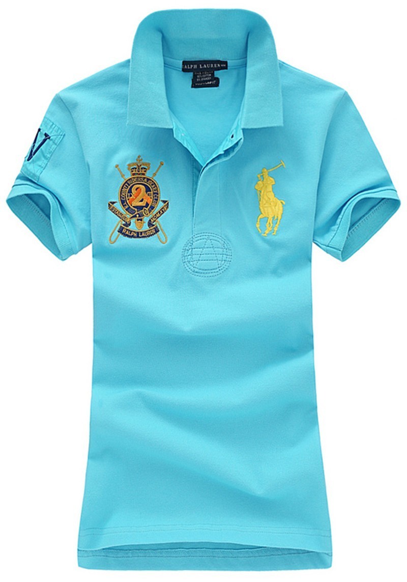 ראלף לורן-RALPH LAUREN POLO TSHIRT SHORT WOMEN - Turquoise Blue