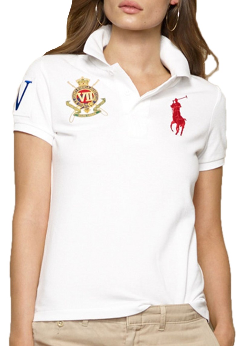 ראלף לורן-RALPH LAUREN POLO TSHIRT SHORT WOMEN - White