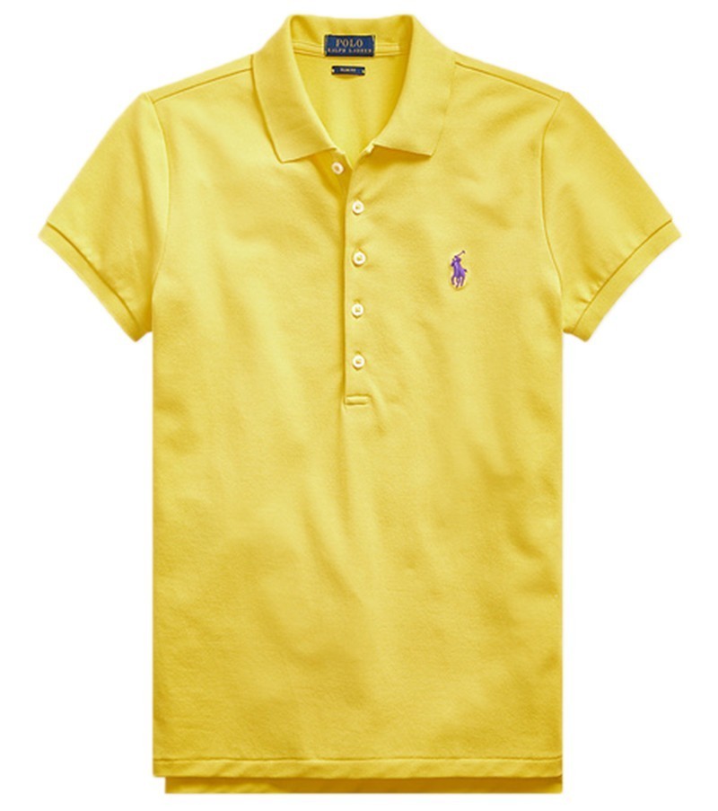 ראלף לורן-RALPH LAUREN POLO TSHIRT SHORT WOMEN - Yellow