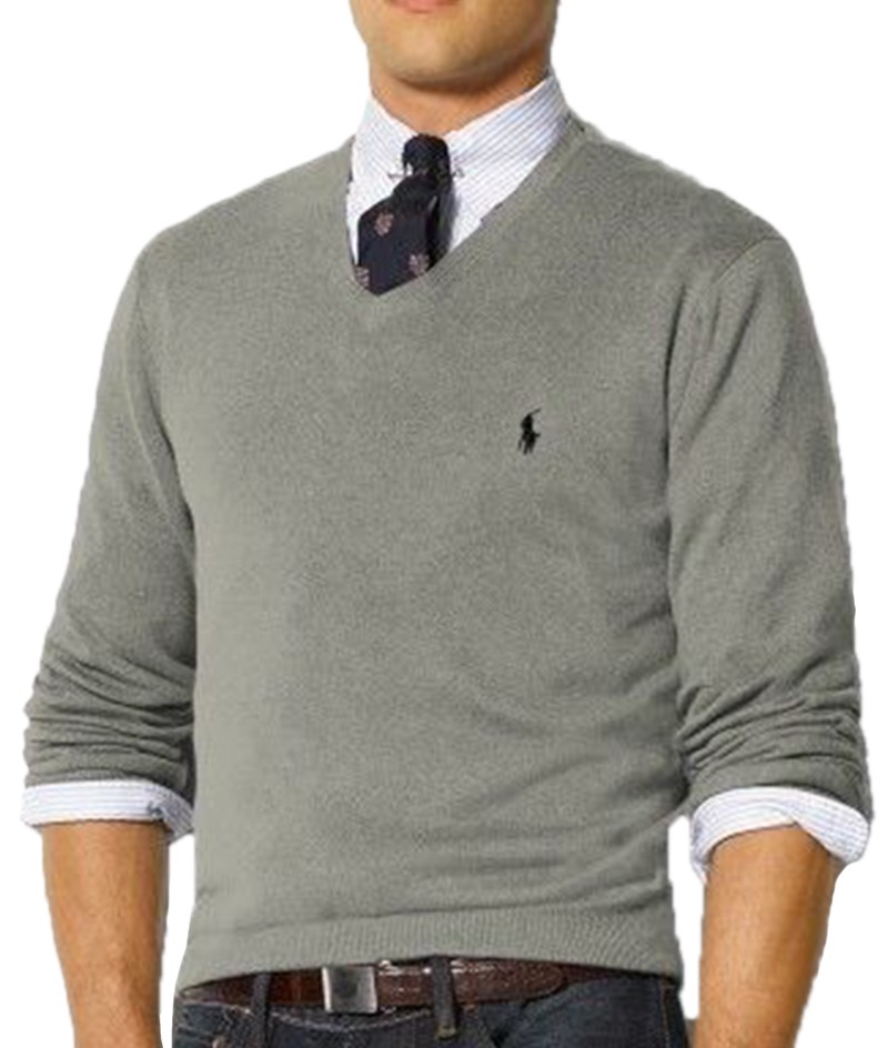 ראלף לורן-RALPH LAUREN SWETER MEN - Friar Grey