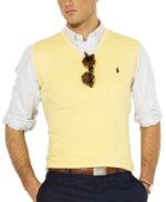 ראלף לורן-RALPH LAUREN SWETER VEST V MEN - Light Yellow