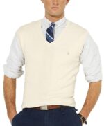 ראלף לורן-RALPH LAUREN SWETER VEST V MEN - Orchid White