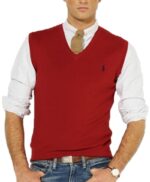 ראלף לורן-RALPH LAUREN SWETER VEST V MEN - Red